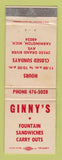 Matchbook Cover - Ginny's Fountain Farmington MI WEAR