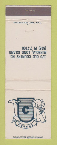 Matchbook Cover - Caucus Mineola LI NY