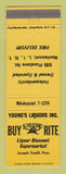 Matchbook Cover - Young's Liquors Manhasset LI NY