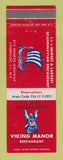 Matchbook Cover - Viking Manor Restaurant Lynbrook LI NY