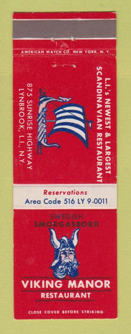 Matchbook Cover - Viking Manor Restaurant Lynbrook LI NY