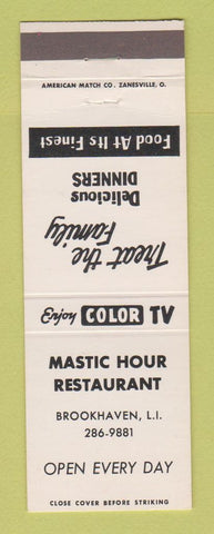 Matchbook Cover - Mastic Hour Restaurant Brookhaven LI NY