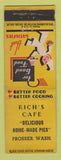 Matchbook Cover - Rich's Cafe Prosser WA restaurant CREASES