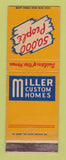 Matchbook Cover - Miller Custon Homes  Detroit MI WEAR