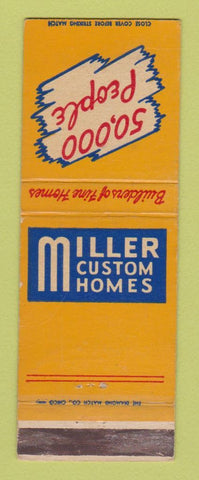 Matchbook Cover - Miller Custon Homes  Detroit MI WEAR