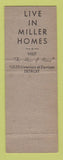 Matchbook Cover - Miller Custon Homes  Detroit MI WEAR
