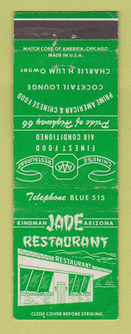 Matchbook Cover - Jade Restaurant Chinese Kingman AZ