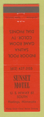 Matchbook Cover - Sunset Motel Hastings MN