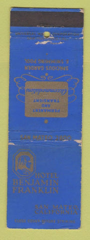 Matchbook Cover - Hotel Benjamin Franklin San Mateo CA WORN