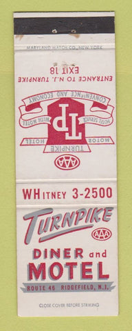 Matchbook Cover - Turnpike Diner and Motel Ridgefield NJ