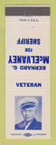 Matchbook Cover - Bernard McElvaney Sheriff Election