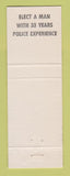 Matchbook Cover - Bernard McElvaney Sheriff Election