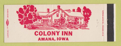Matchbook Cover - Colony Inn Amana IA Full Length