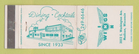Matchbook Cover - Wings Inn Madison WI