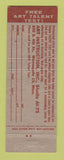 Matchbook Cover - Art Talent Hunt Test Minneapolis MN