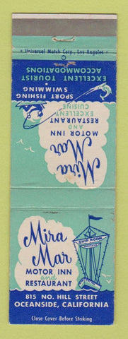 Matchbook Cover - Mira Mar Motor Inn Oceanside CA