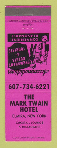 Matchbook Cover - Mark Twain Hotel Elmira NY