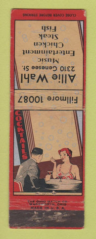 Matchbook Cover - Allie Wahl Rochester NY Restaurant WEAR