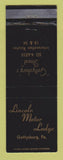 Matchbook Cover - Lincoln Motor Lodge Gettysburg PA