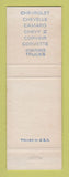 Matchbook Cover - 1967 Chevrolet Moyer Orwigsburg PA