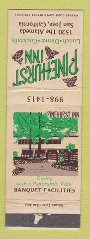 Matchbook Cover - Pinehurst Inn San Jose CA WORN STRIKER