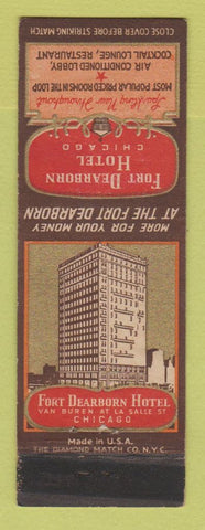 Matchbook Cover - Fort Dearborn Hotel Chicago IL WORN
