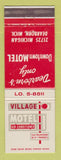 Matchbook Cover - Village Motel Dearborn MI