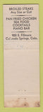 Matchbook Cover - Hackney House Colorado Springs WEAR