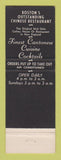Matchbook Cover - Cathay House Boston MA Chinese