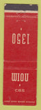 Matchbook Cover - WIOU CBS Radio Kokomo IN WORN