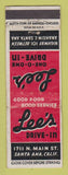 Matchbook Cover - Lee's Drive In Santa Ana CA WEAR