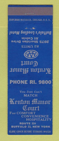 Matchbook Cover - Kenton Manor Court Buffalo NY