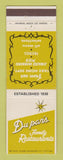 Matchbook Cover - Du-par's Family Restaurant