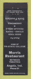 Matchbook Cover - Morris Restaurant Angola IN WEAR
