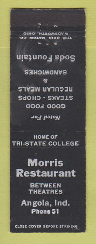 Matchbook Cover - Morris Restaurant Angola IN WEAR
