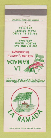 Matchbook Cover - La Ramada Mexican Restaurant Palm Desert Balboa Island CA