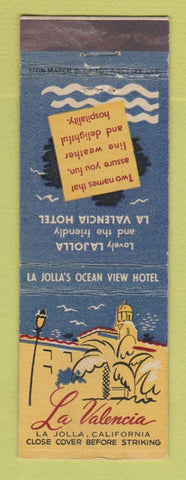 Matchbook Cover - La Valencia La Jolla CA