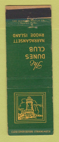 Matchbook Cover - Dunes Club Narragansett RI WEAR