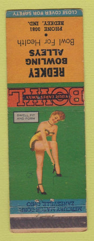 Matchbook Cover - Redkey Bowling Alleys Redkey IN pinup