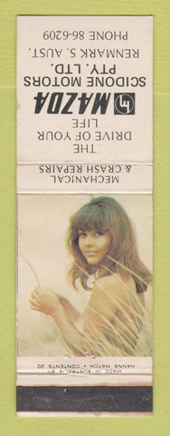 Matchbook Cover - Scidone Motors Mazda Renmark Australia pinup WEAR