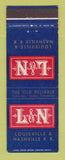 Matchbook Cover - L&N Railroad Louisville Nashville