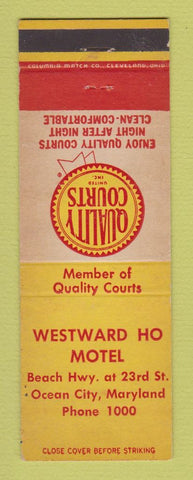 Matchbook Cover - Quality Courts Motel Westward Ocean City MD