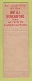 Matchbook Cover - New Hotel Hungerford Portland OR Seattle WA