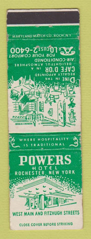 Matchbook Cover - Powers Hotel Rochester NY WEAR