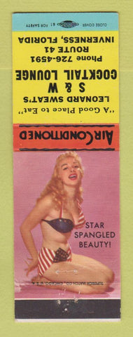 Matchbook Cover - Leonard Sweat's S&W Cocktail Lounge Inverness FL pinup