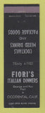 Matchbook Cover - Fiori's Italian Restaurant Occidental CA