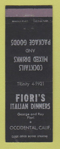 Matchbook Cover - Fiori's Italian Restaurant Occidental CA