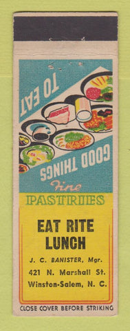 Matchbook Cover - Eat Rite Lunch Winston Salem NC