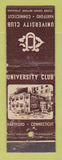 Matchbook Cover - University Club Hartford CT WORN