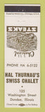 Matchbook Cover - Hal Thurnau's Swiss Chalet Dundee IL